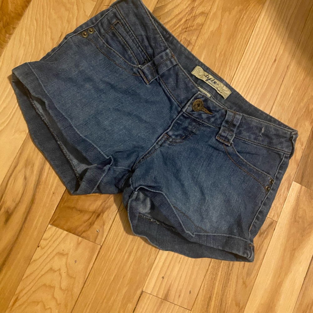 Tyte Jeans Blue Jean Shorts with Cuffed Hem